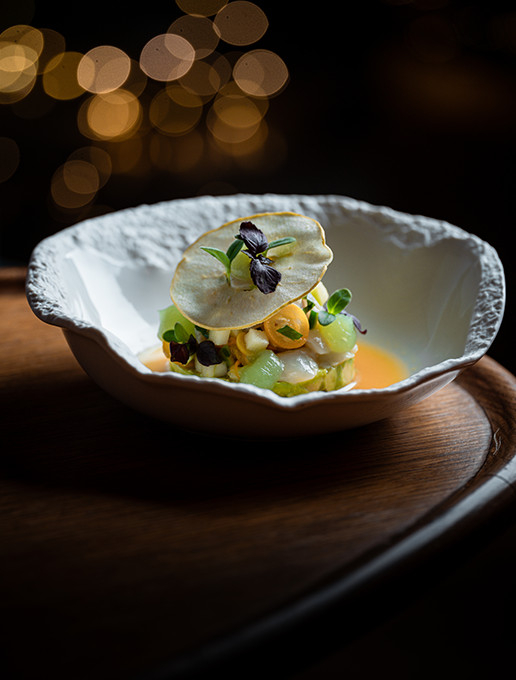 Refreshing starter for a birthday celebration at Dans le Noir ?