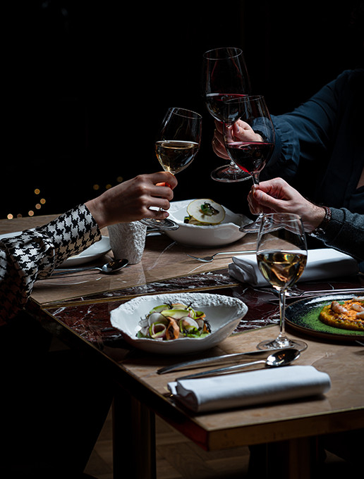 Group celebrating Halloween at Dans le Noir ?